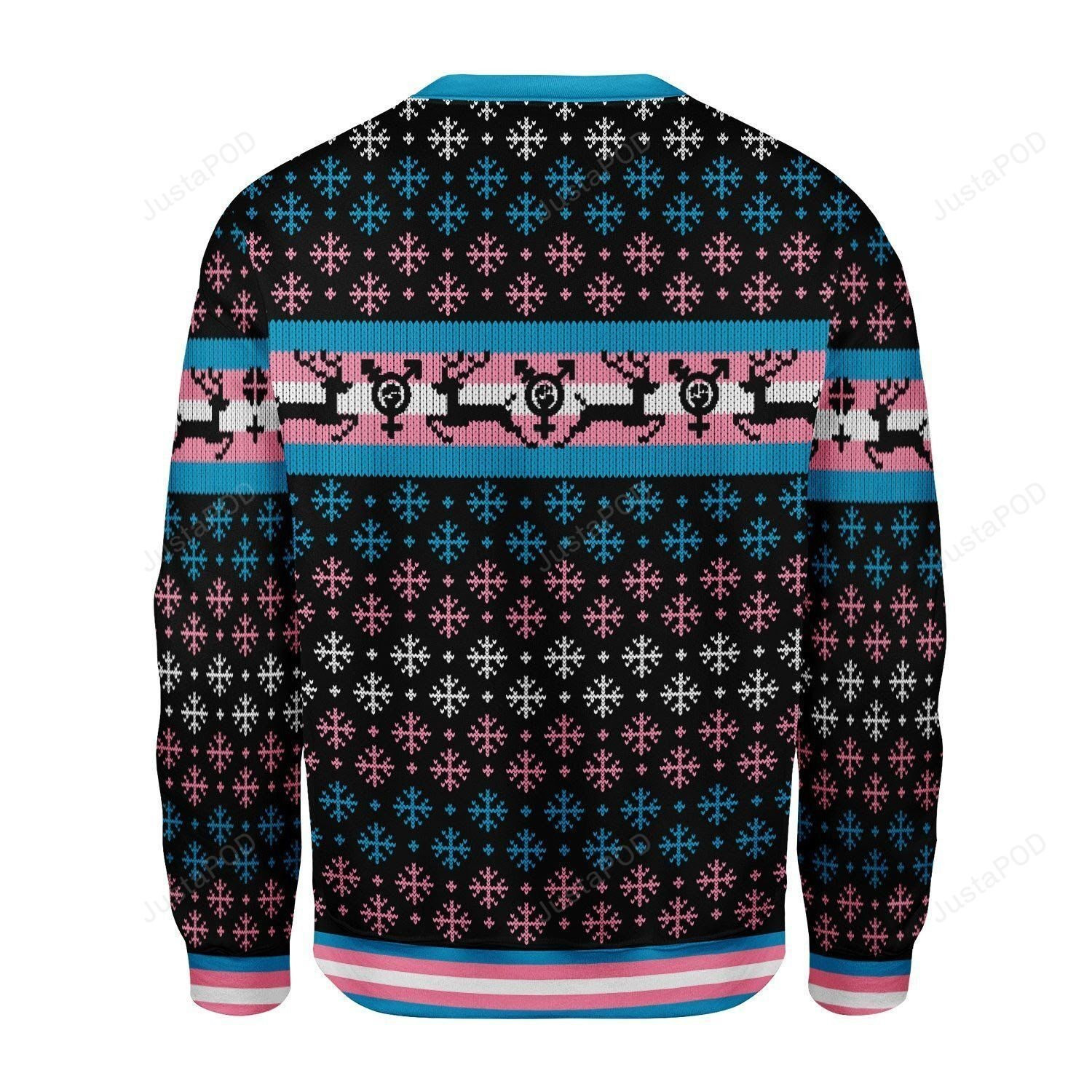 Transgender Pride Flag Ugly Christmas Sweater Adult 3D Funny Matching for family