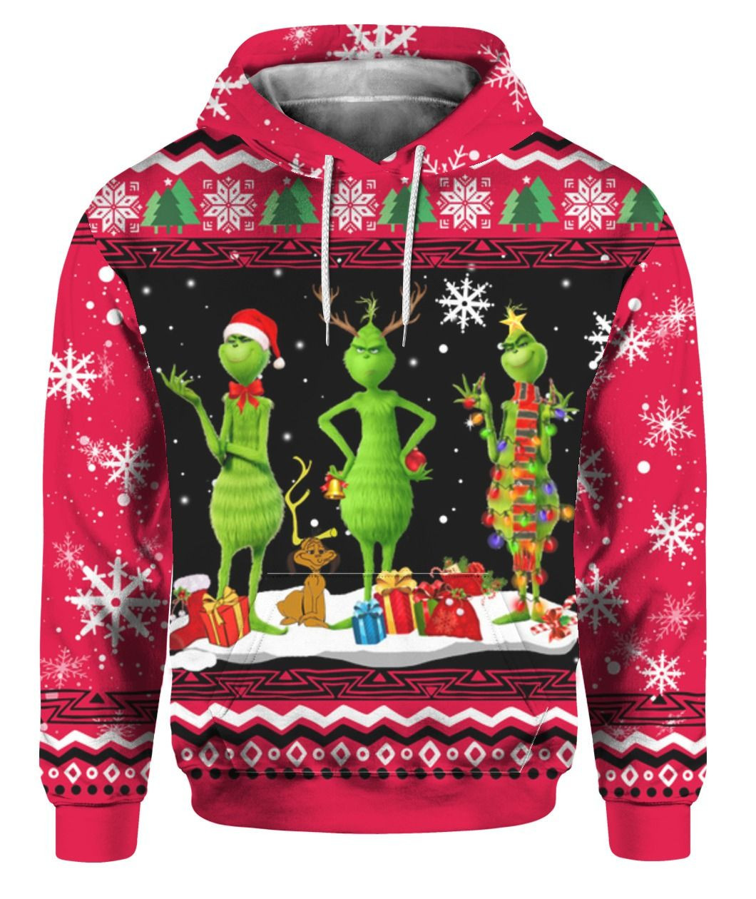 Tree Grinch Ugly Christmas Sweater Adult 3D Funny Matching for family