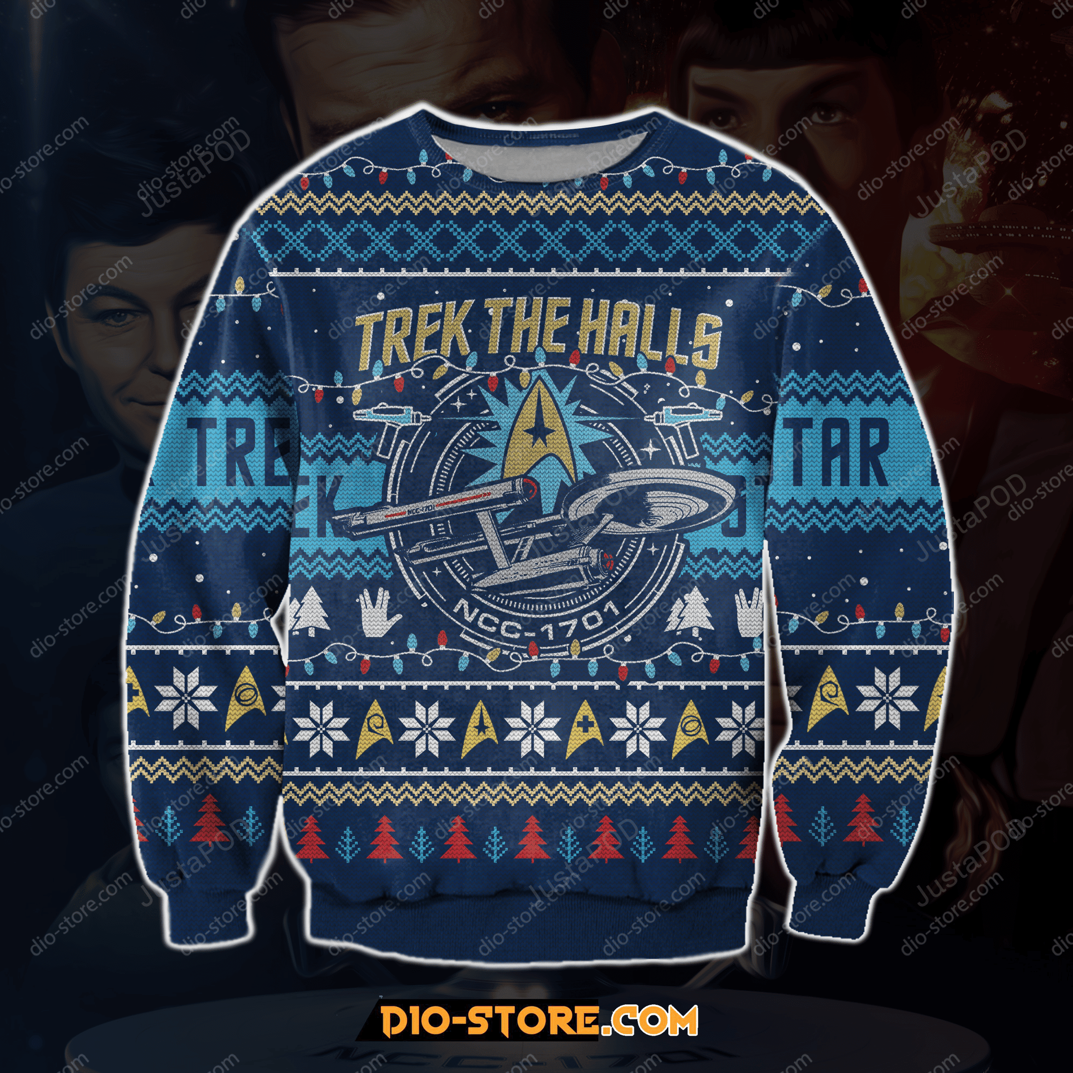 Trek The Halls Ncc !701 Ugly Christmas Sweater Adult 3D Funny Matching for family