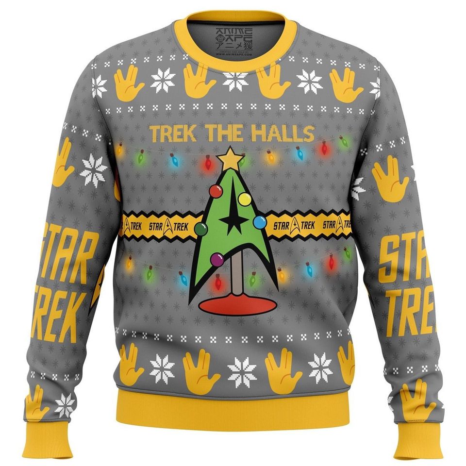 Trek The Halls startrek2020 Ugly Christmas Sweater, Christmas Sweater