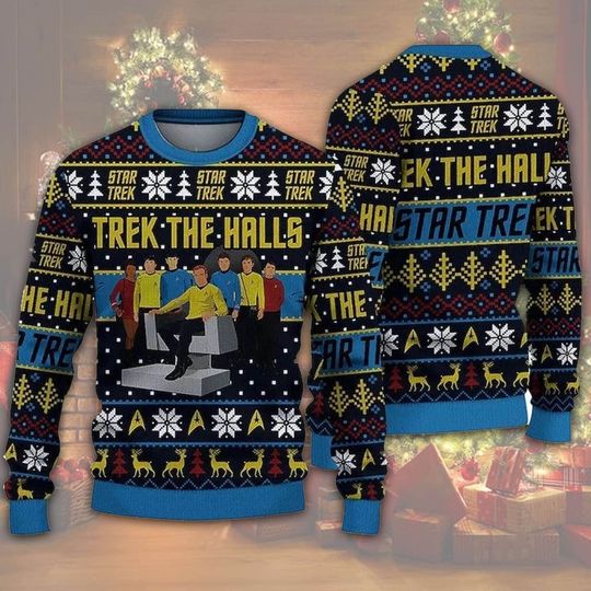 Trek The Halls Ugly Christmas Sweater - Image 3