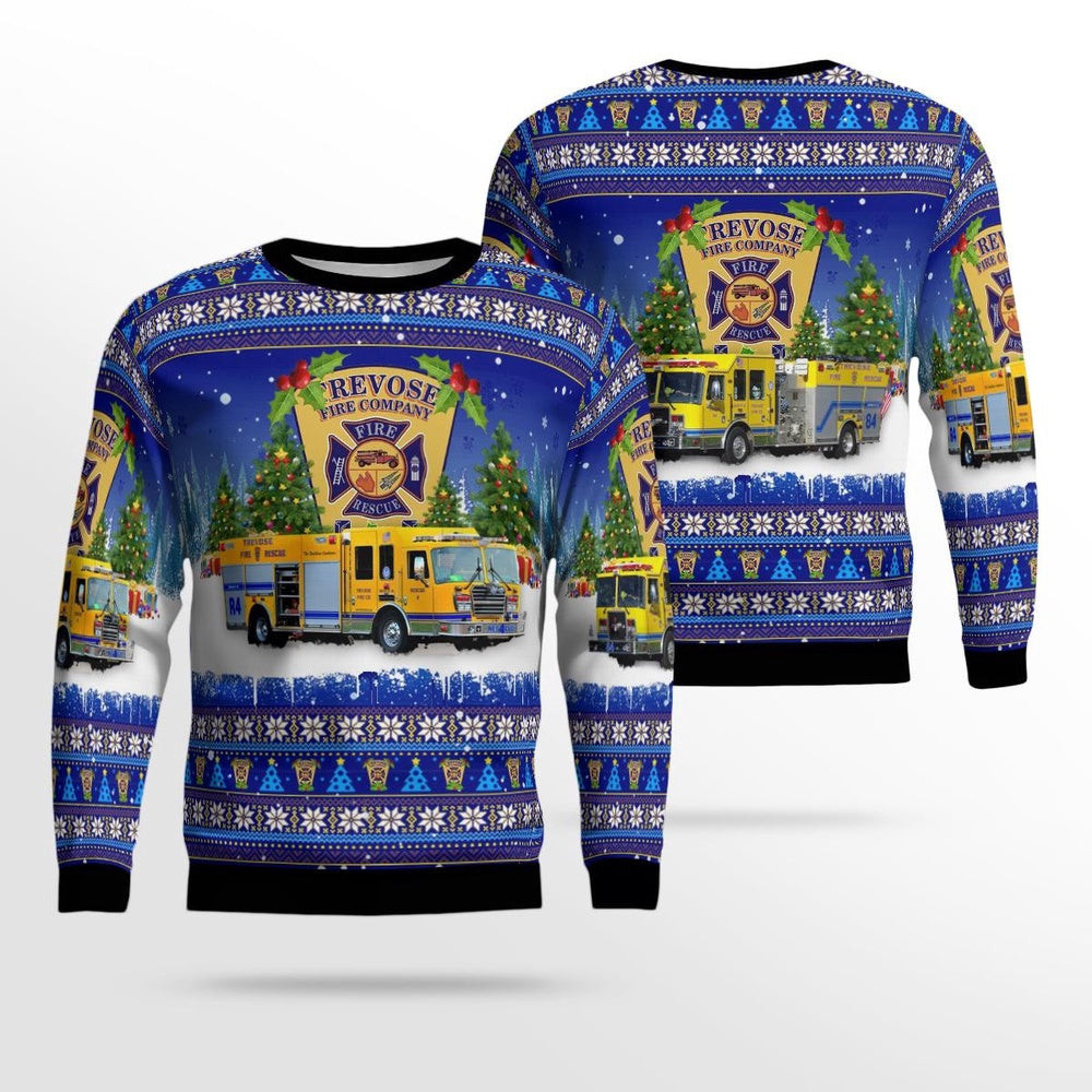 Trevose Pennsylvania Trevose Fire Company AOP Ugly Sweater Unisex Christmas Gift