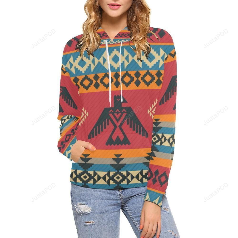 Tribal Navajo Native Indians American Aztec Print 3D All Over Print Hoodie, Zip Hoodie