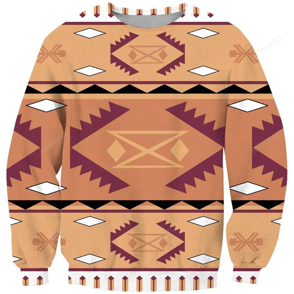Tribe Pattern Ugly Christmas Sweater Adult 3D Funny Matching for family