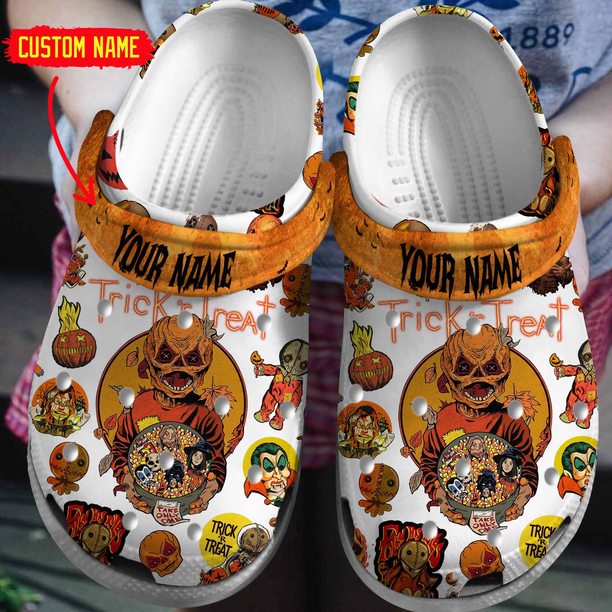 Trick Or Treat Crocs Crocband Clogs Shoes Comfortable For Men Women and Kids