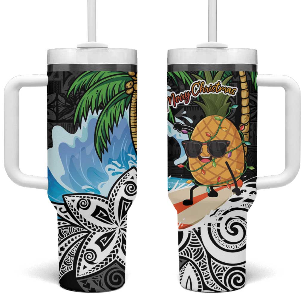 Tropical Christmas Polynesian Funny Surfing Pineapple Custom Stanley Cup 40 oz 30 oz Tumbler With HandleTVC2301396