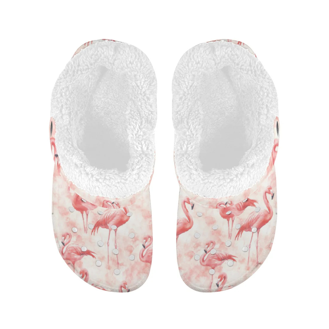 Tropical Flamingo Crocs Crocband Fleece Lined Clogs Shoes Comfortable For Men Women and Kids In Winter