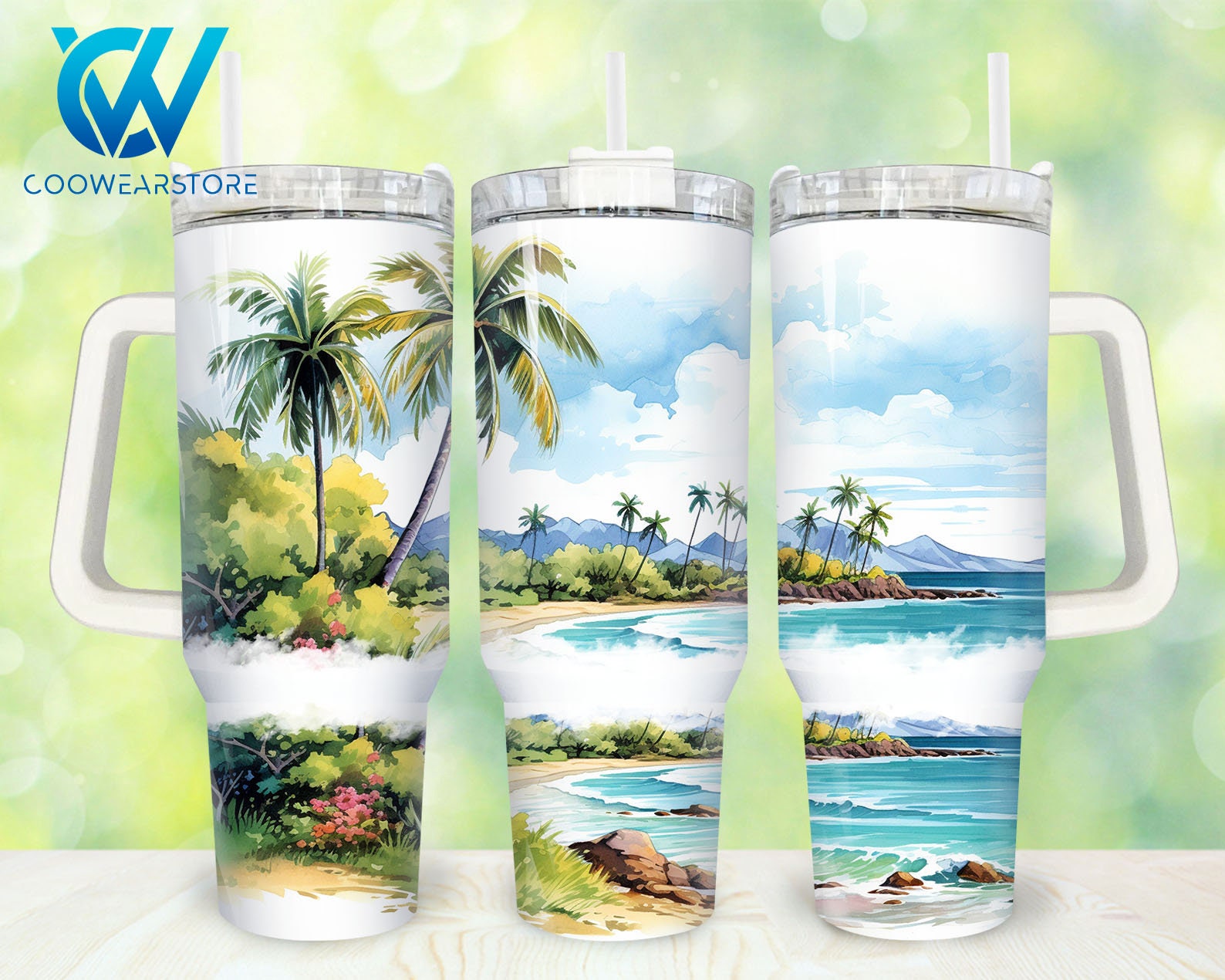 Tropical Island Custom Stanley Cup 40 oz 30 oz Tumbler With HandleTVC2301858