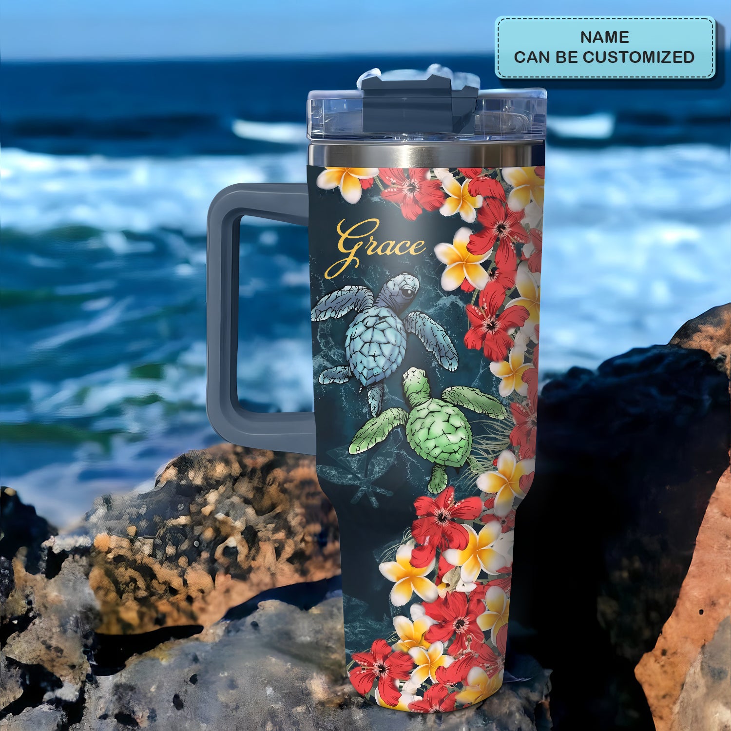 Tropical Turtle Custom Stanley Cup 40 oz 30 oz Tumbler With HandleTVC2301726