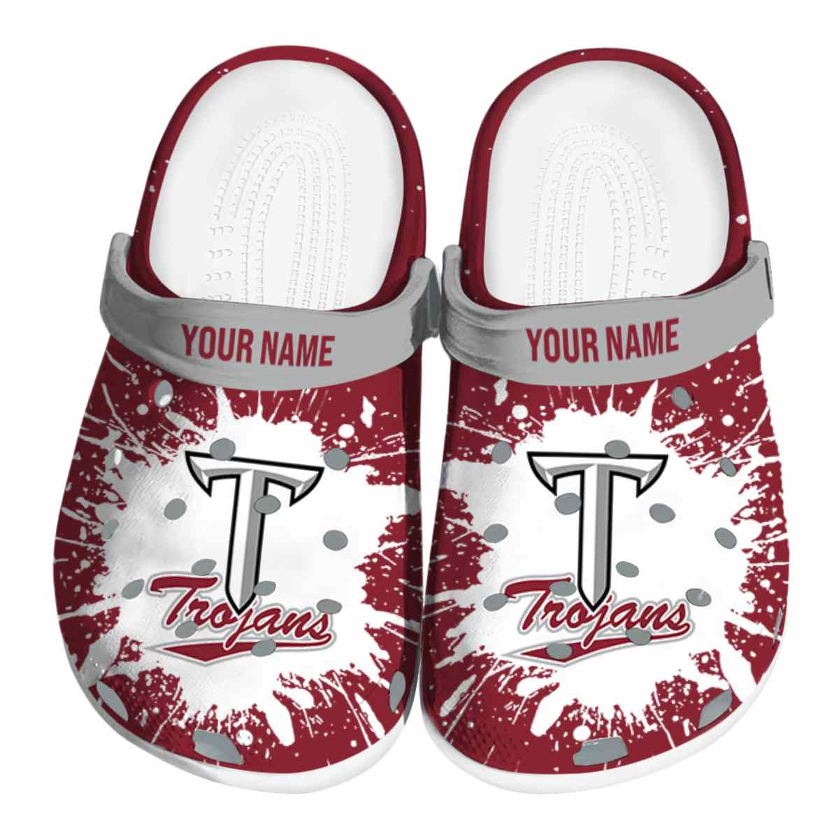 Troy Trojans NCAA Sport Crocs Crocband Clogs Shoes Comfortable For Men Women and Kids