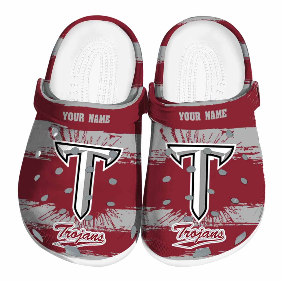 Troy Trojans NCAA Sport Crocs Crocband Clogs Shoes Comfortable For Men Women and Kids