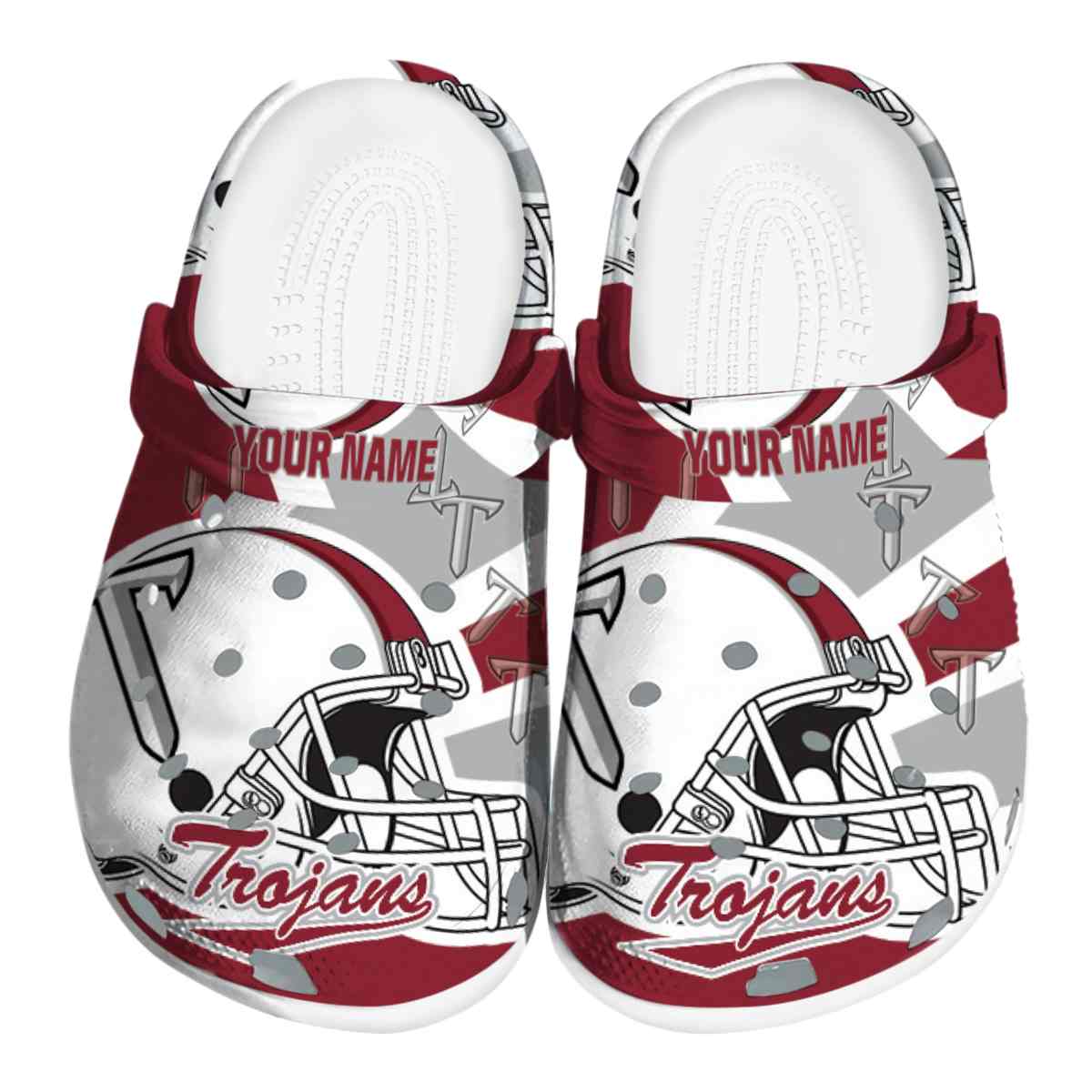 Troy Trojans NCAA Sport Crocs Crocband Clogs Shoes Comfortable For Men Women and Kids