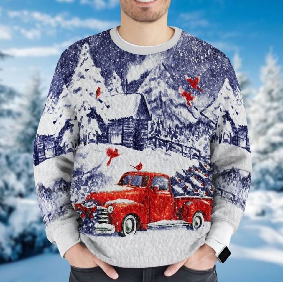 Truck Red Christmas Sweaterter