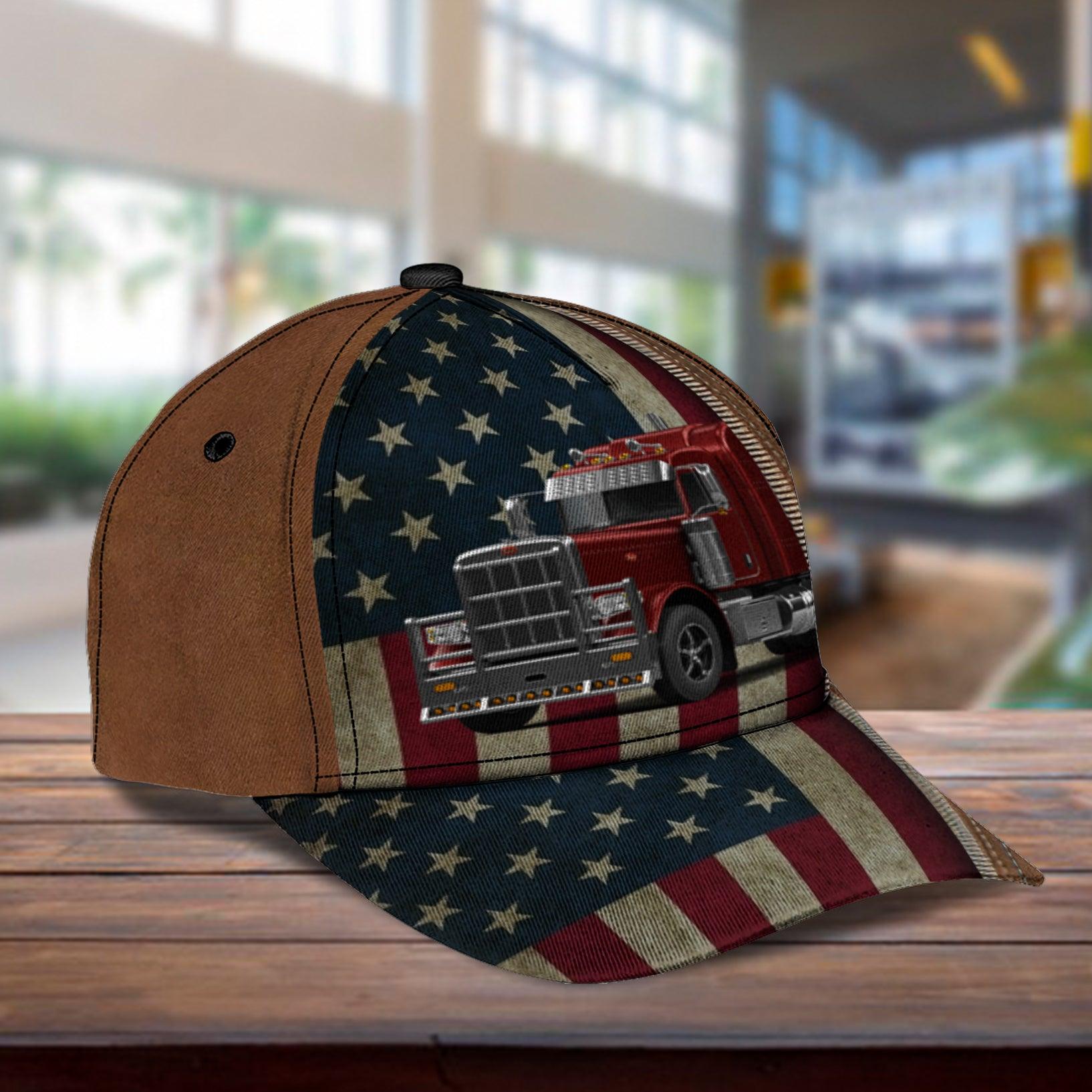 Trucker American Flag And Zipper Personalized Classic Cap, Gift for Truckers Trucker Hats Custom Hats Gifts For Men & Women