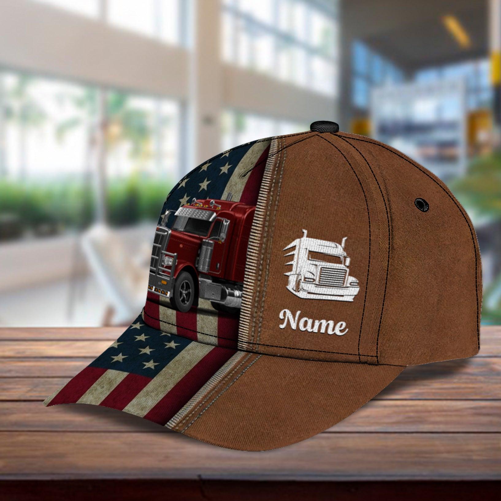 Trucker American Flag And Zipper Personalized Classic Cap, Gift for Truckers Trucker Hats Custom Hats Gifts For Men & Women