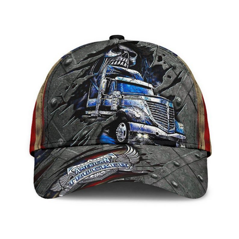 Trucker American Trucker Skull Hat Classic Cap 3D Gift For Her, Human Cap, Trending Cap, American Cap Trucker Hats Custom Hats Gifts For Men & Women