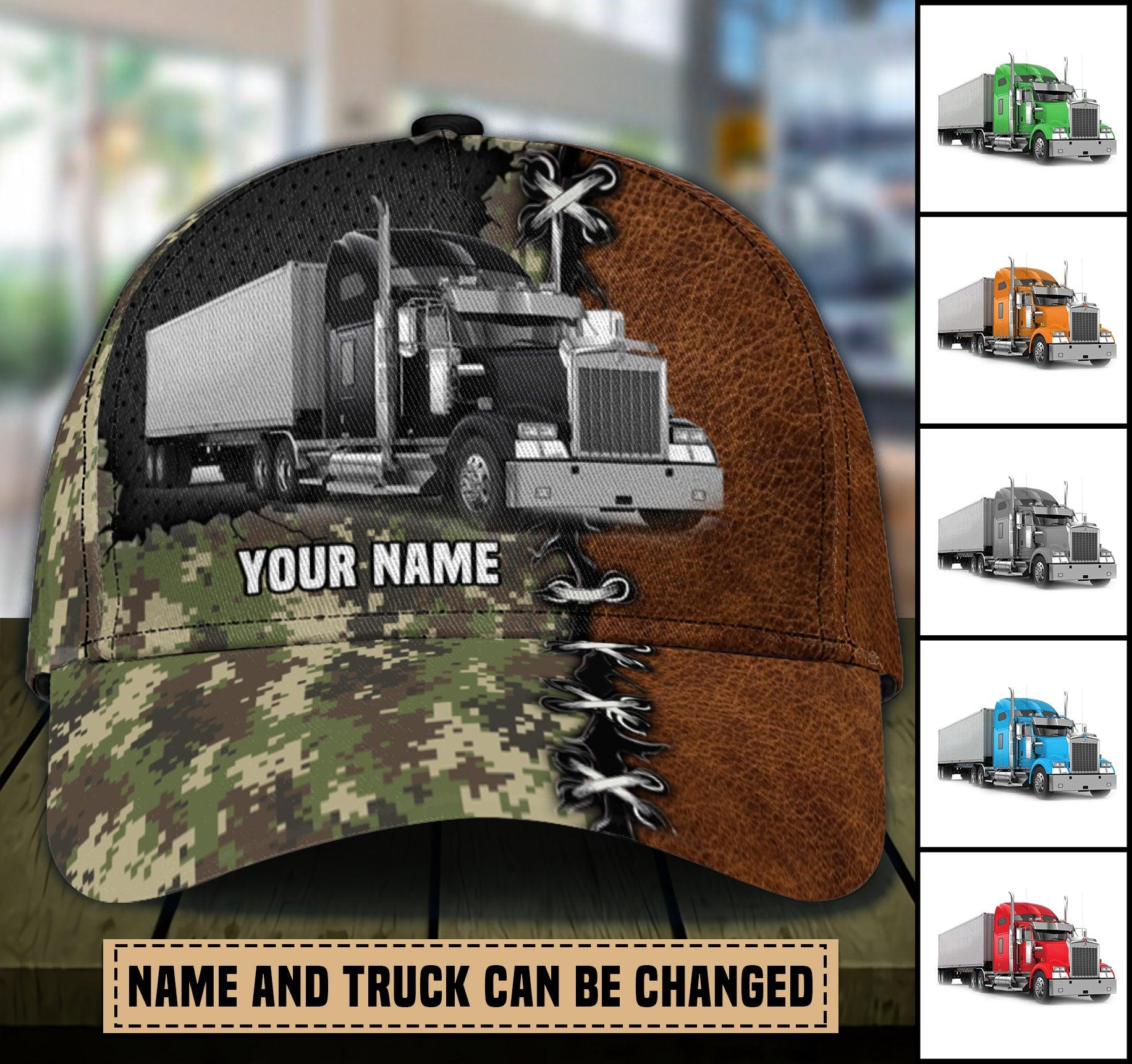 Trucker Army Pattern Personalized Baseball Cap, Gift for Truckers Trucker Hats Custom Hats Gifts For Men & Women