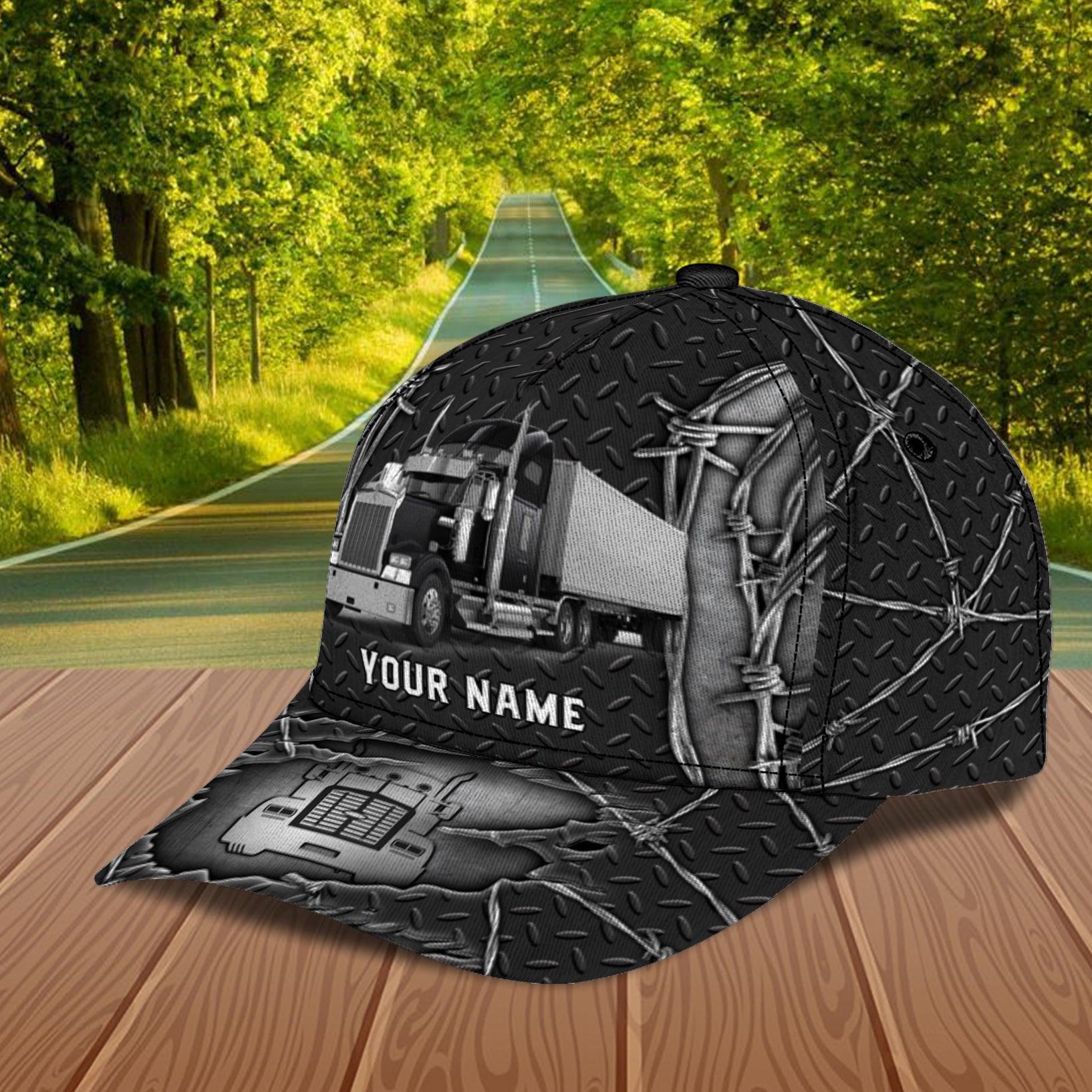 Trucker Barbed Wire Personalized Baseball Cap, Gift for Truckers Trucker Hats Custom Hats Gifts For Men & Women