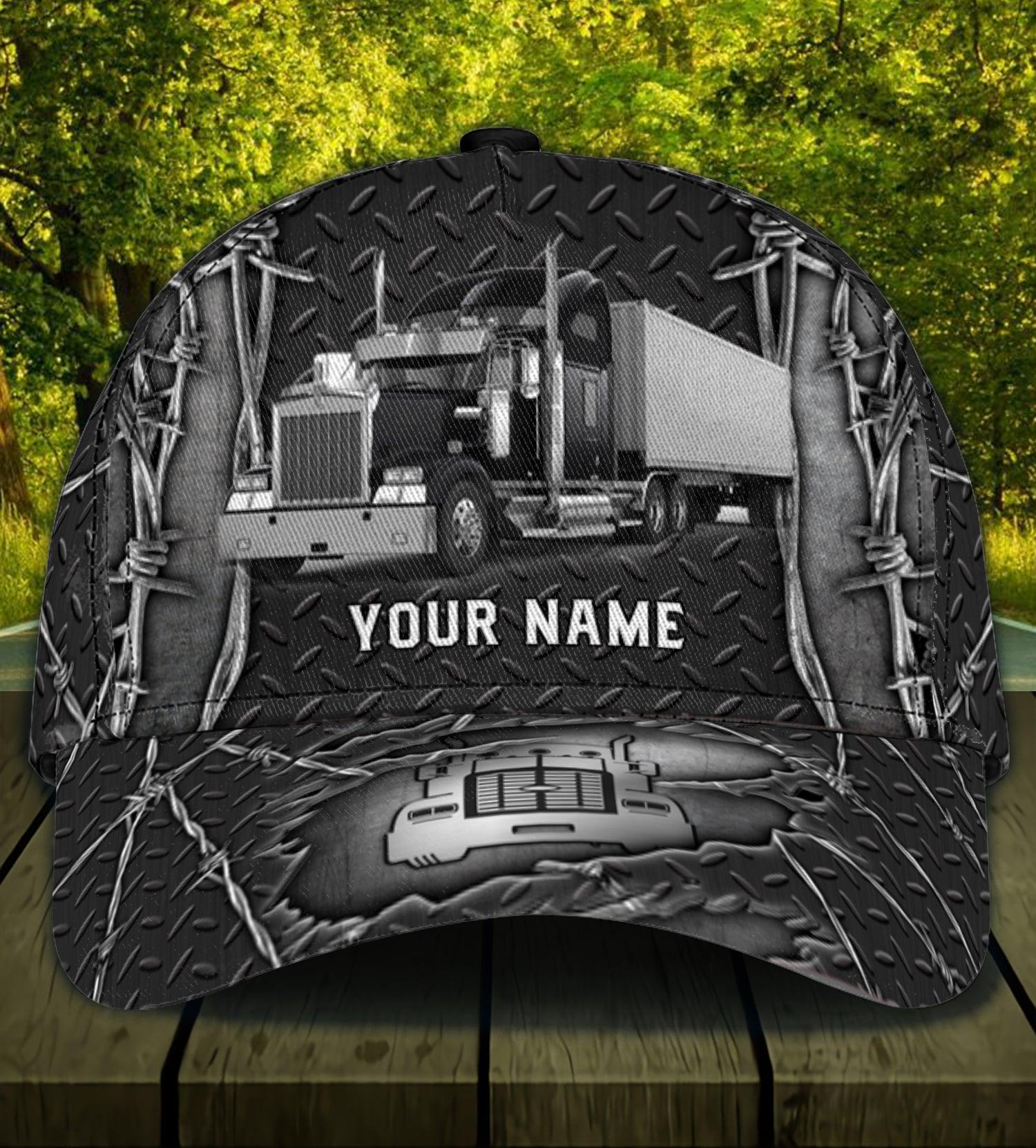 Trucker Barbed Wire Personalized Baseball Cap, Gift for Truckers Trucker Hats Custom Hats Gifts For Men & Women