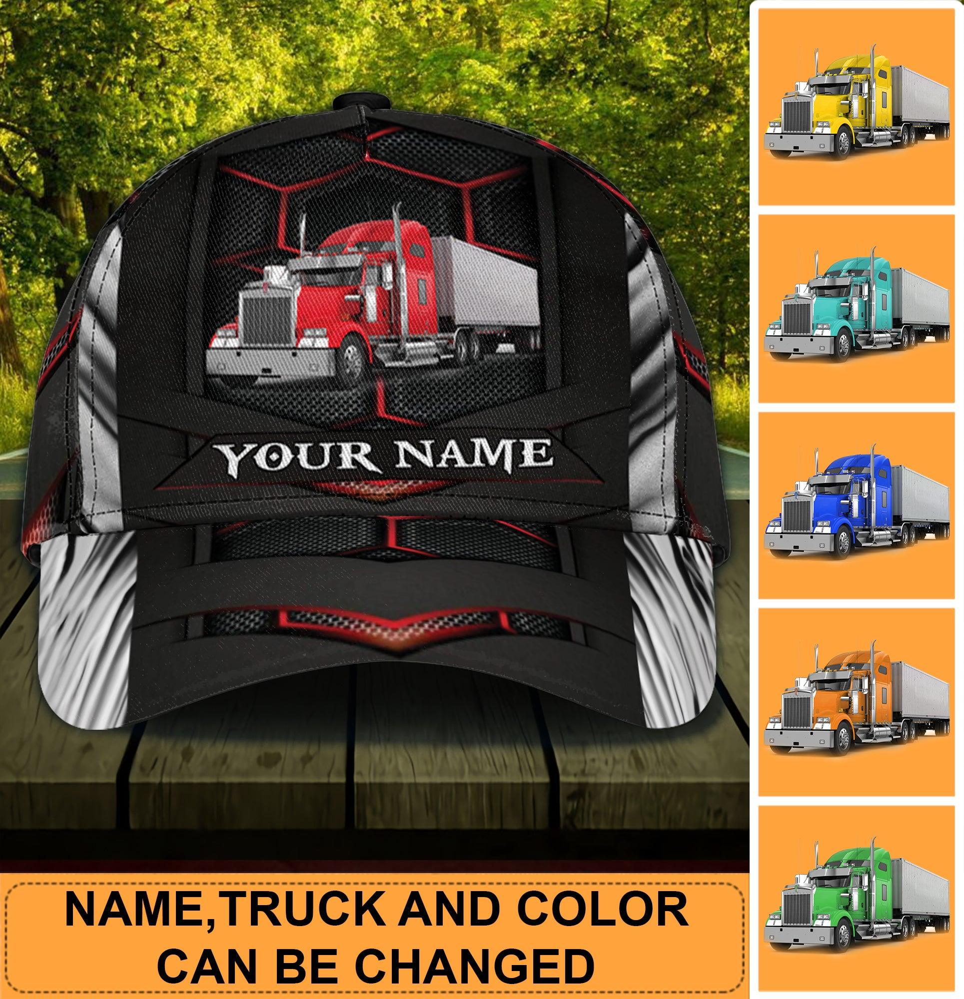 Trucker Black With Colorful Lines Personalized Classic Cap,  Gift for Truckers Trucker Hats Custom Hats Gifts For Men & Women