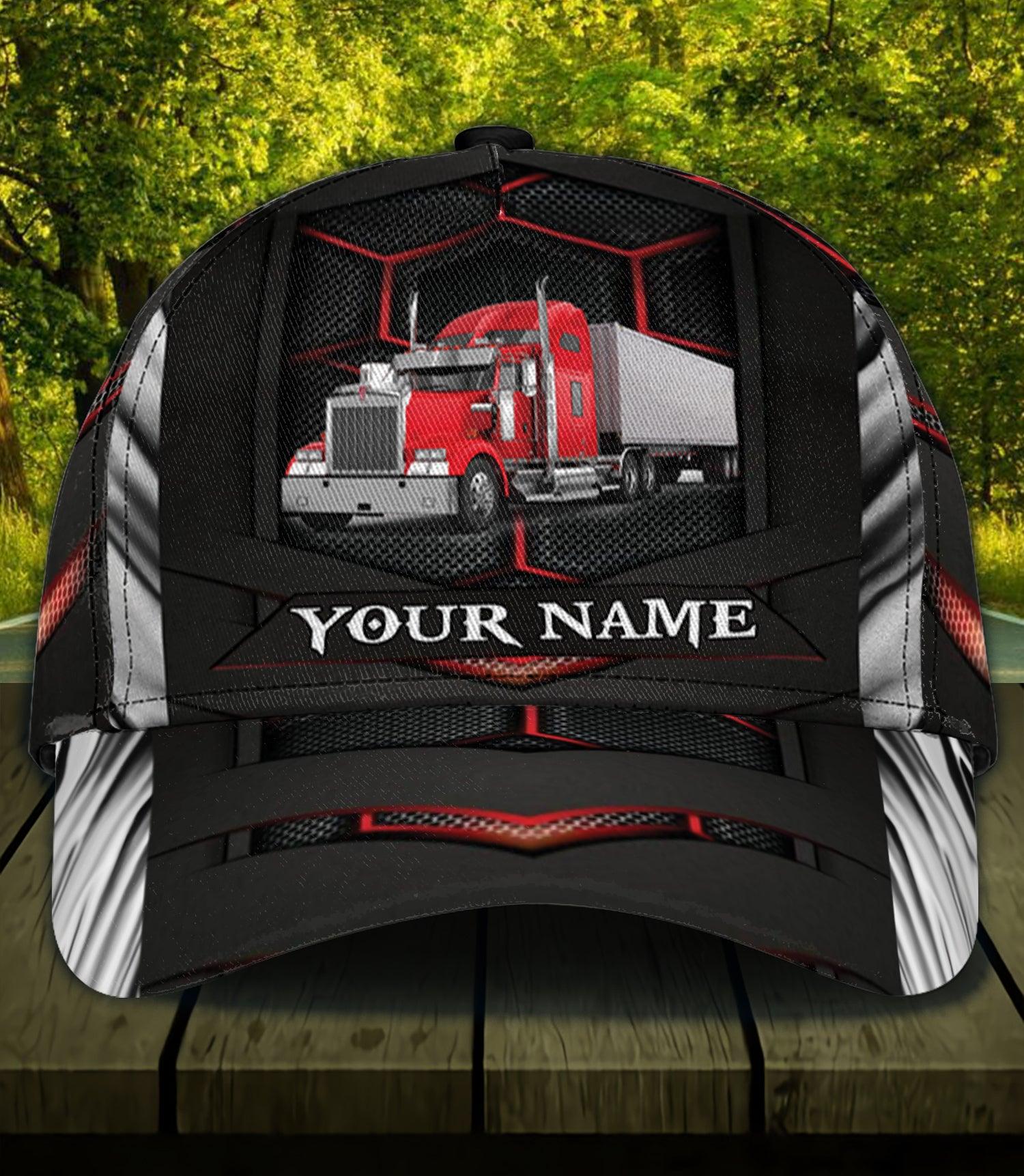 Trucker Black With Colorful Lines Personalized Classic Cap,  Gift for Truckers Trucker Hats Custom Hats Gifts For Men & Women