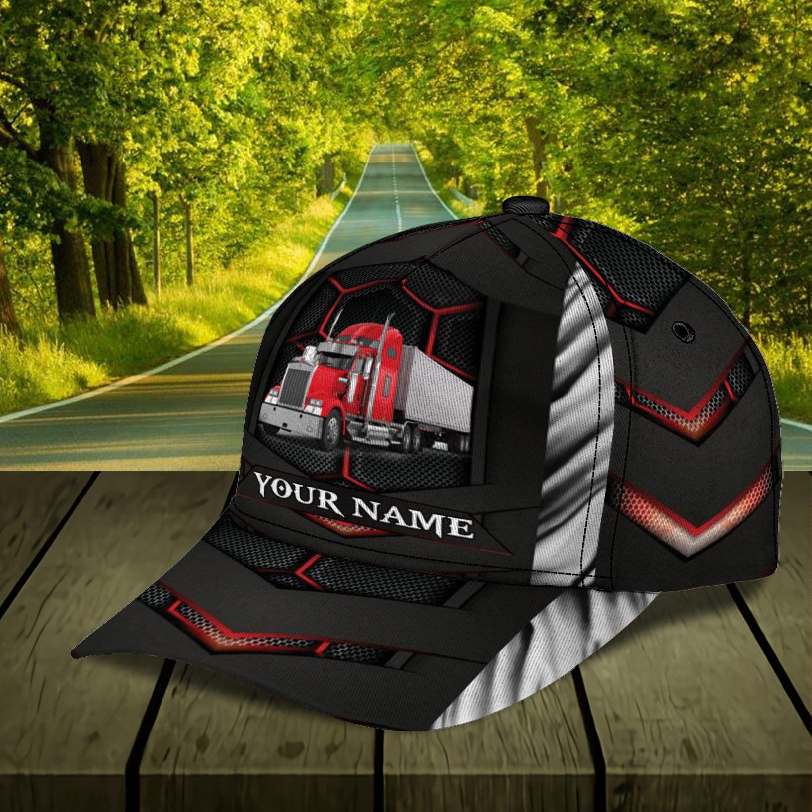 Trucker Black With Colorful Lines Personalized Classic Cap,  Gift for Truckers Trucker Hats Custom Hats Gifts For Men & Women