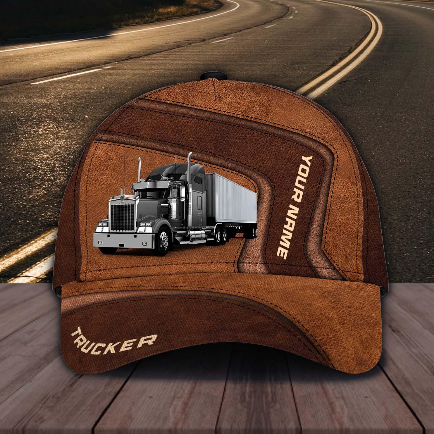 Trucker Brown Curves Personalized Classic Cap, Gift for Truckers Trucker Hats Custom Hats Gifts For Men & Women