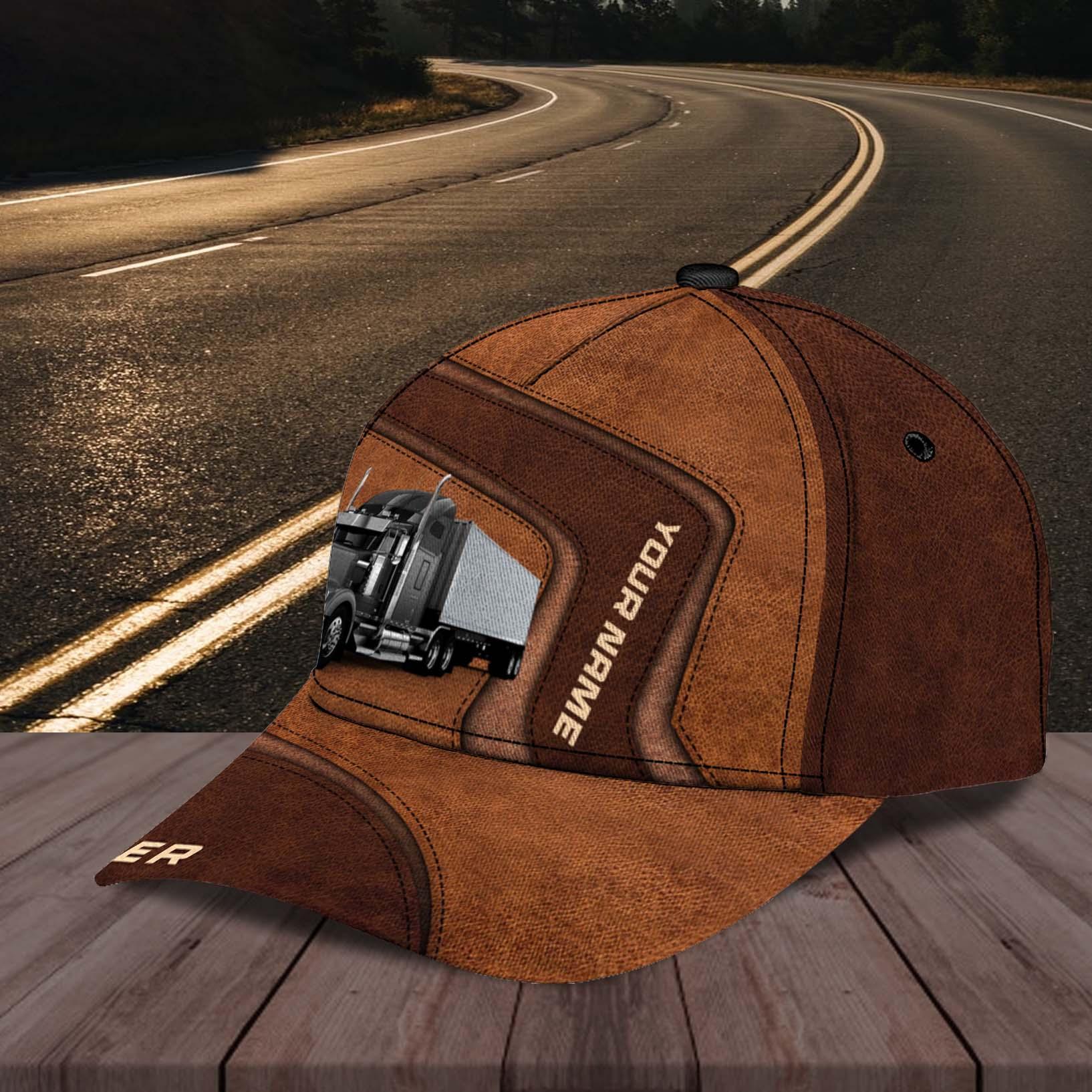Trucker Brown Curves Personalized Classic Cap, Gift for Truckers Trucker Hats Custom Hats Gifts For Men & Women