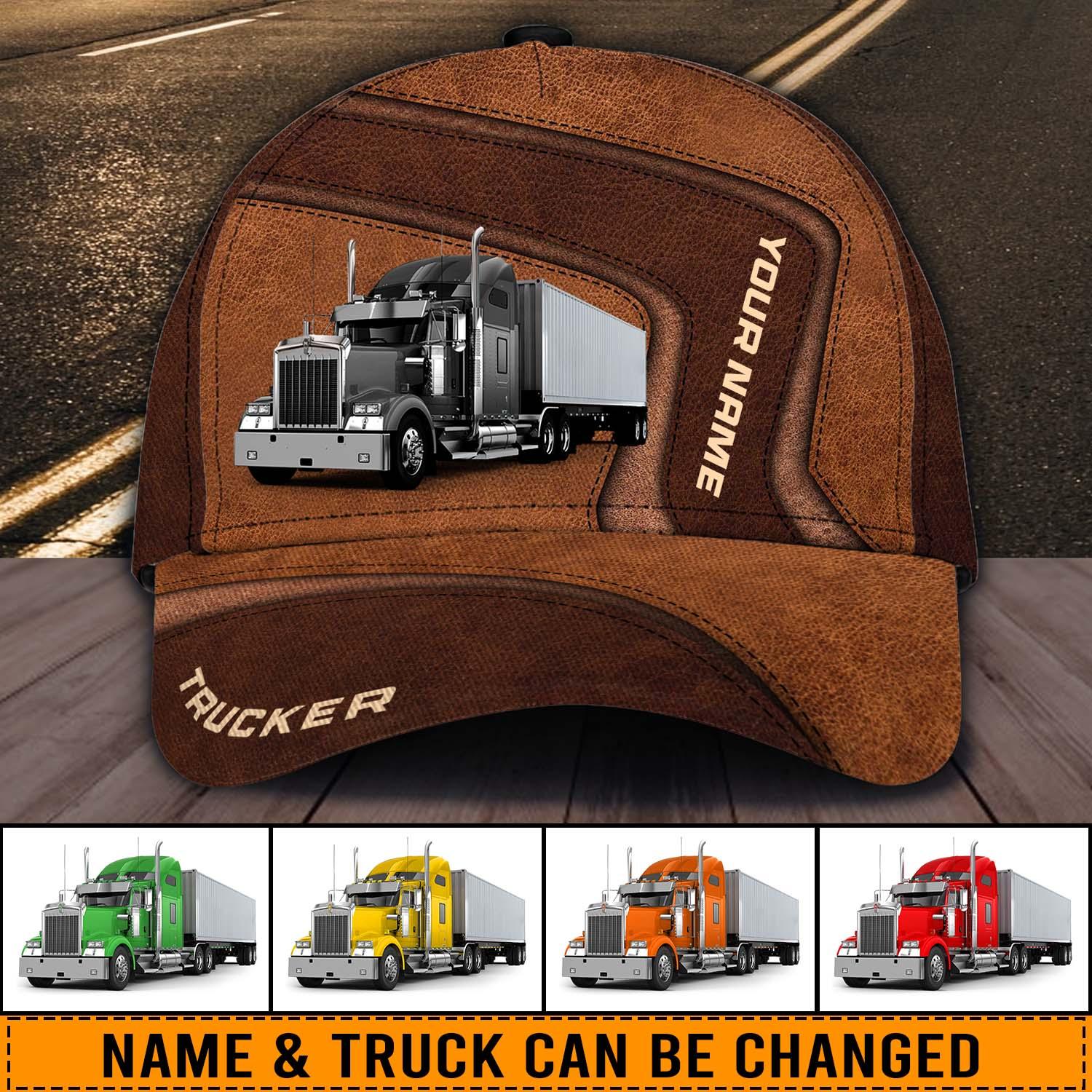 Trucker Brown Curves Personalized Classic Cap, Gift for Truckers Trucker Hats Custom Hats Gifts For Men & Women