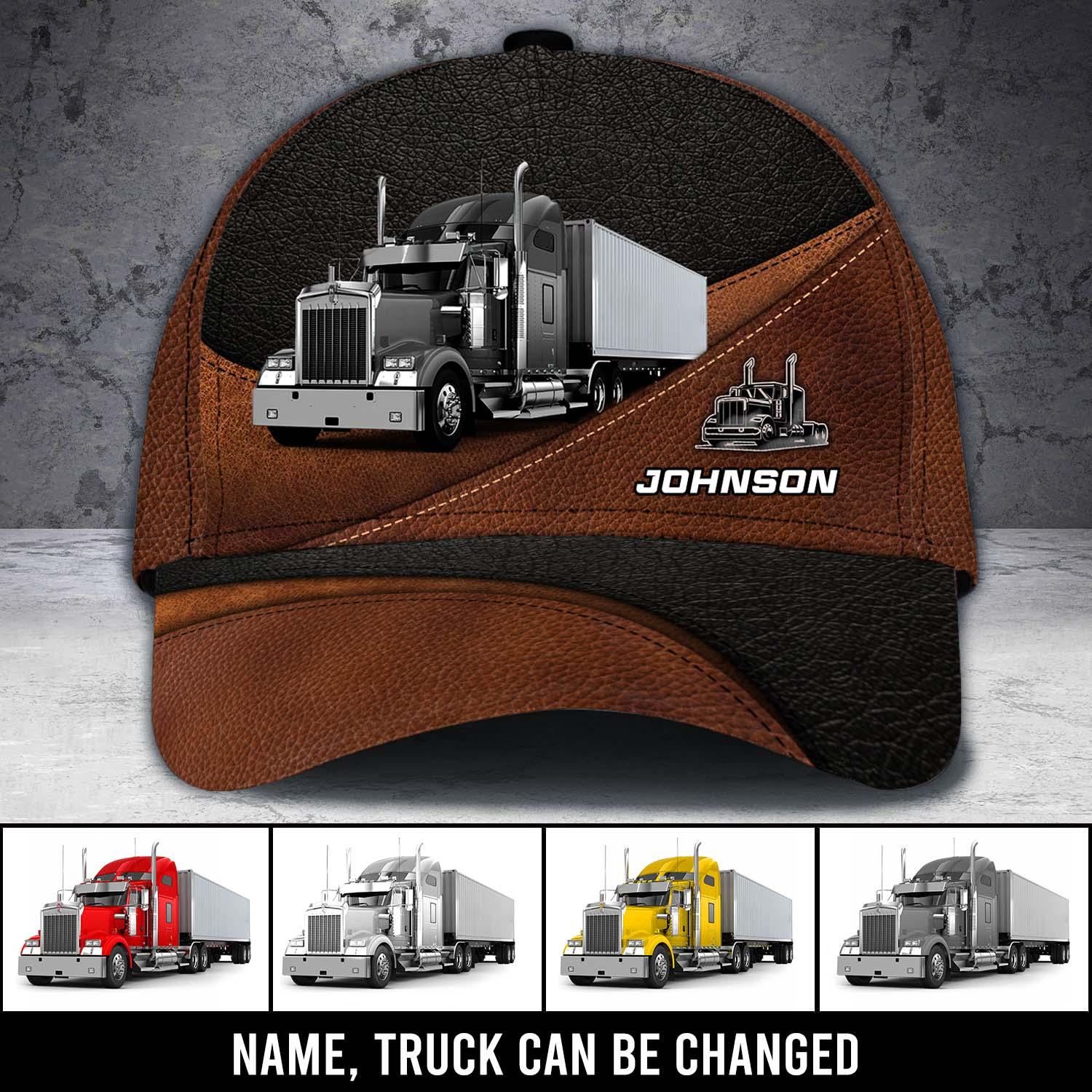 Trucker Carbon Brown Personalized Baseball Cap, Gift for Truckers Trucker Hats Custom Hats Gifts For Men & Women