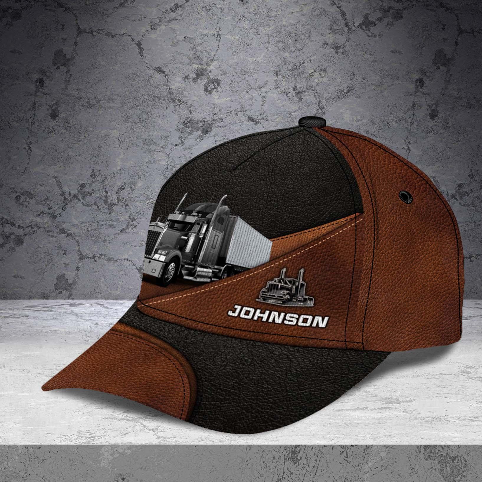 Trucker Carbon Brown Personalized Baseball Cap, Gift for Truckers Trucker Hats Custom Hats Gifts For Men & Women