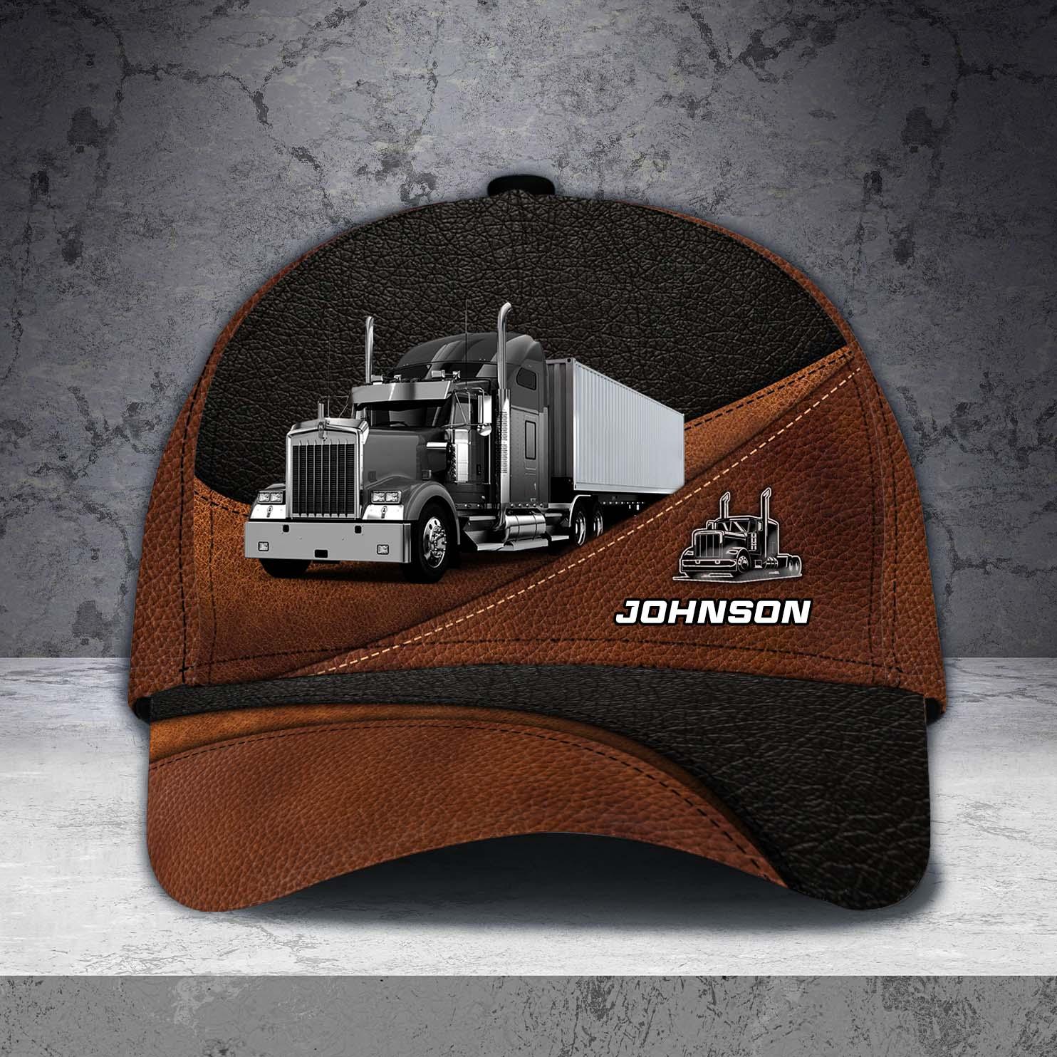 Trucker Carbon Brown Personalized Baseball Cap, Gift for Truckers Trucker Hats Custom Hats Gifts For Men & Women