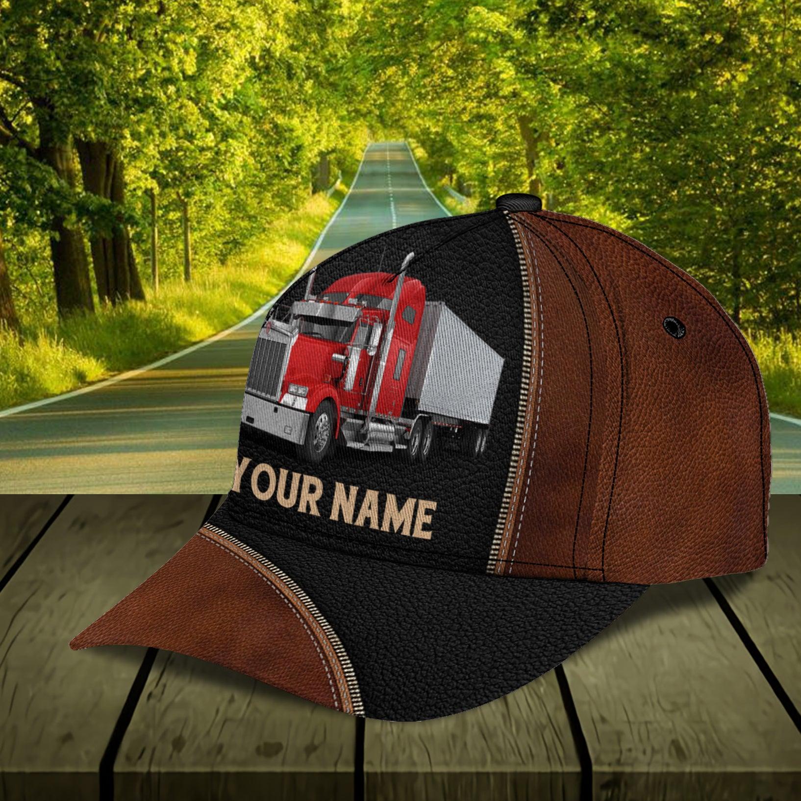 Trucker Dark Brown With Zippers Personalized Classic Cap, Gift for Truckers Trucker Hats Custom Hats Gifts For Men & Women