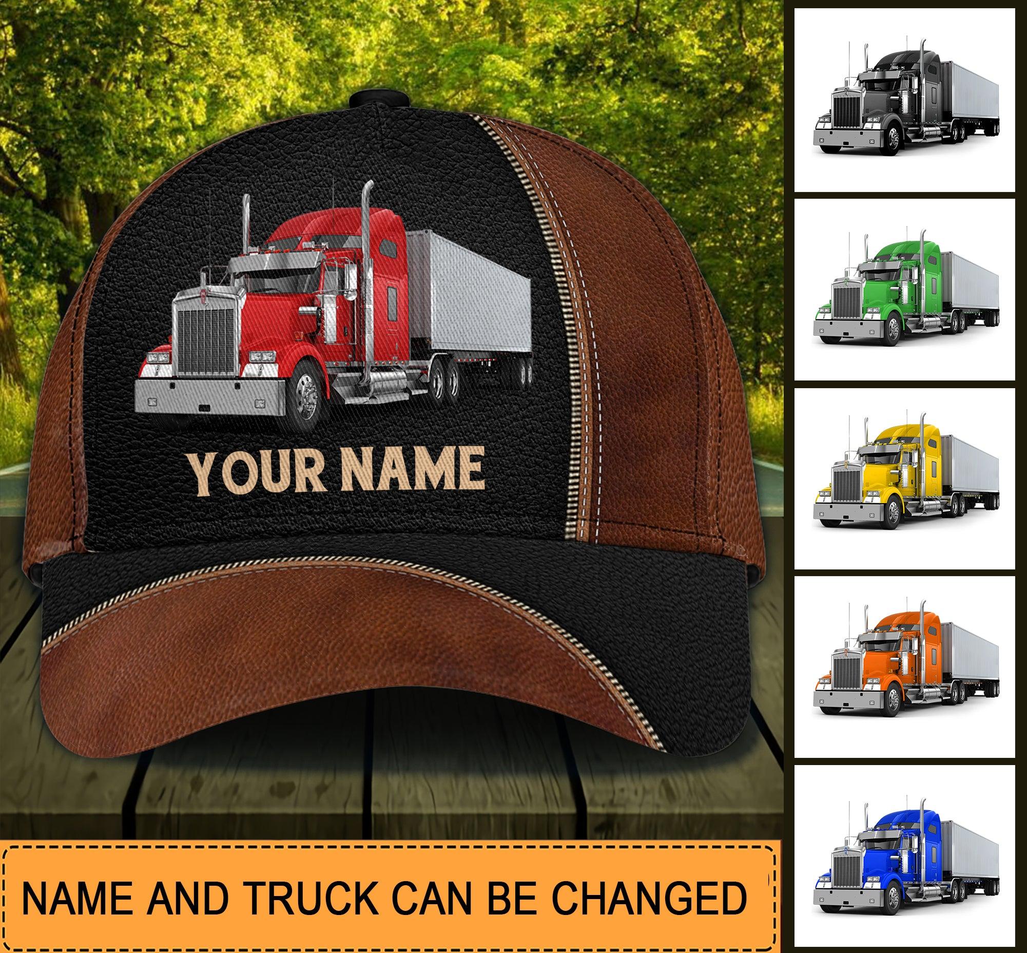 Trucker Dark Brown With Zippers Personalized Classic Cap, Gift for Truckers Trucker Hats Custom Hats Gifts For Men & Women