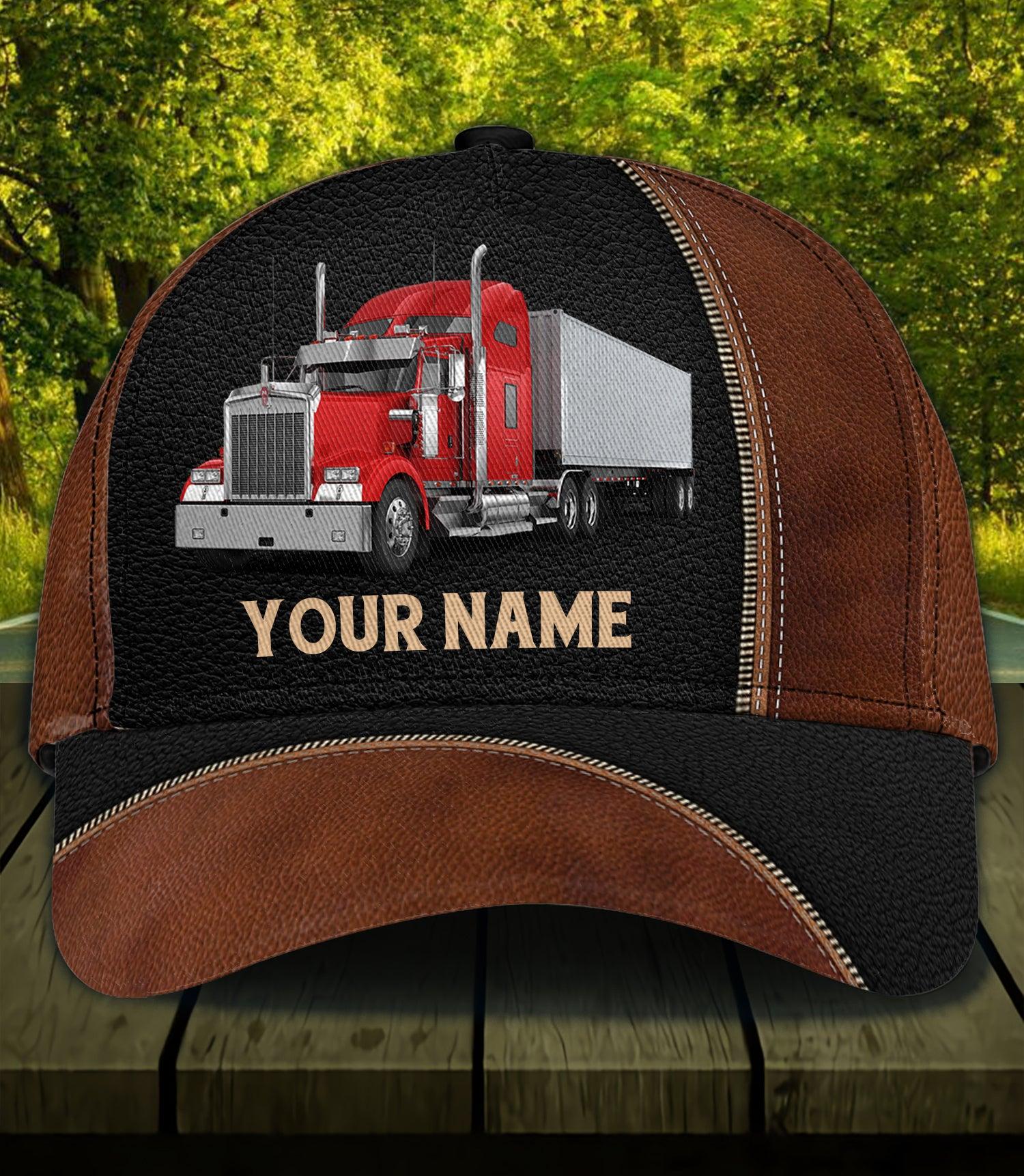 Trucker Dark Brown With Zippers Personalized Classic Cap, Gift for Truckers Trucker Hats Custom Hats Gifts For Men & Women