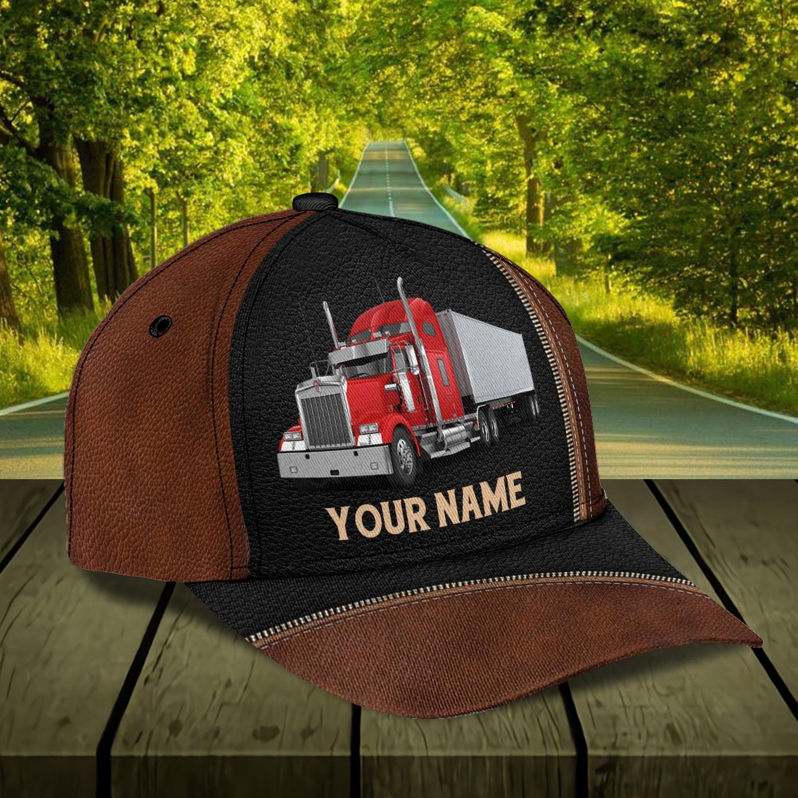 Trucker Dark Brown With Zippers Personalized Classic Cap, Gift for Truckers Trucker Hats Custom Hats Gifts For Men & Women
