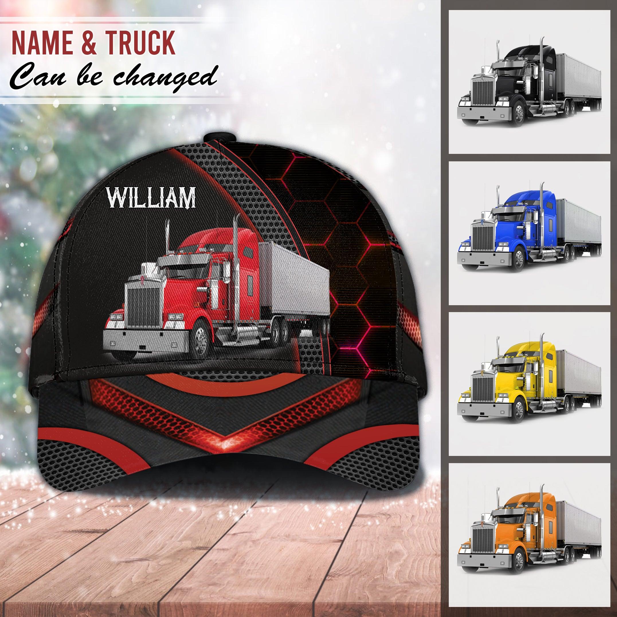 Trucker Red Black Personalized Baseball Cap, Gift for Truckers Trucker Hats Custom Hats Gifts For Men & Women