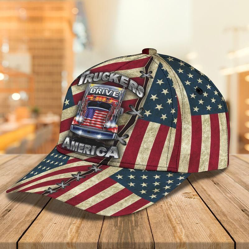 Truckers Drive America Classic Cap Baseball Cap Trucker Hats Custom Hats Gifts For Men & Women