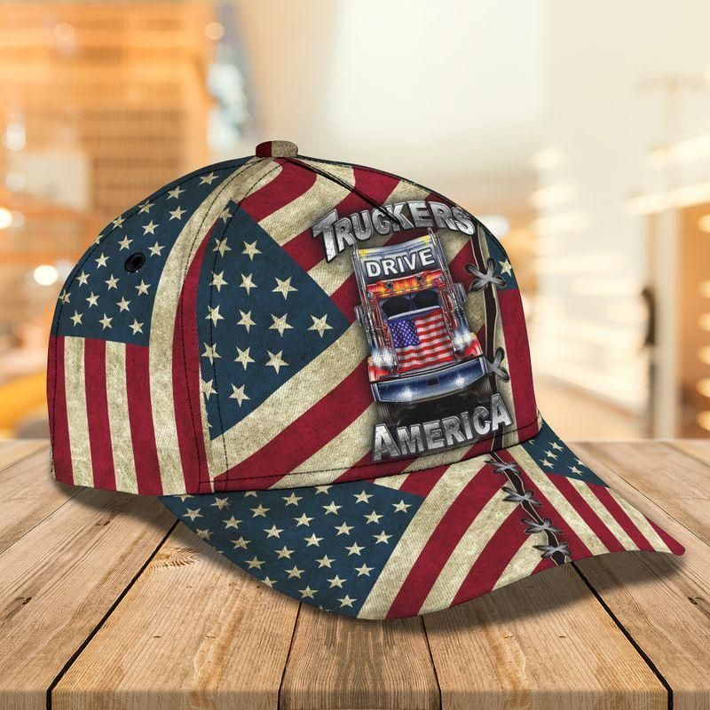 Truckers Drive America Classic Cap Baseball Cap Trucker Hats Custom Hats Gifts For Men & Women