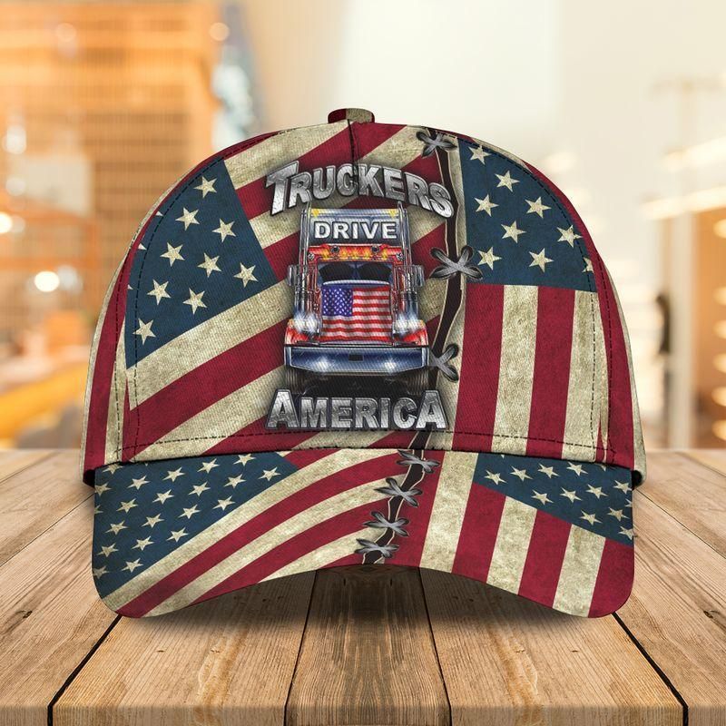 Truckers Drive America Classic Cap Baseball Cap Trucker Hats Custom Hats Gifts For Men & Women