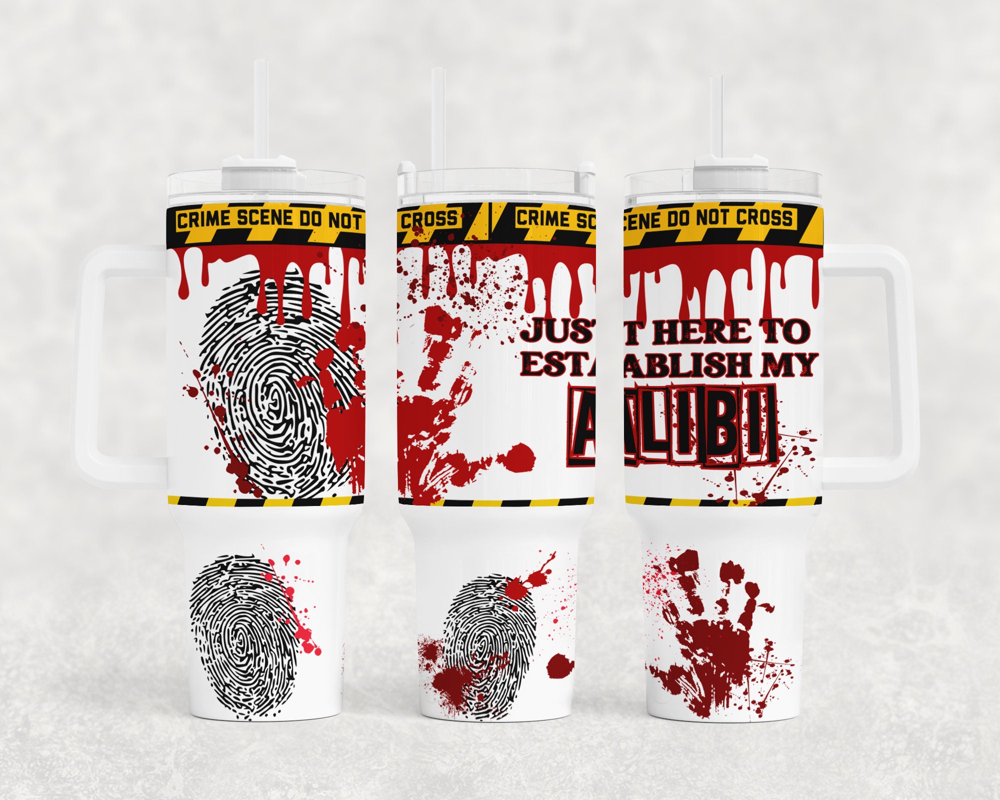 True Crime Bloody Fingerprint Custom Stanley Cup 40 oz 30 oz Tumbler With HandleTVC2301164
