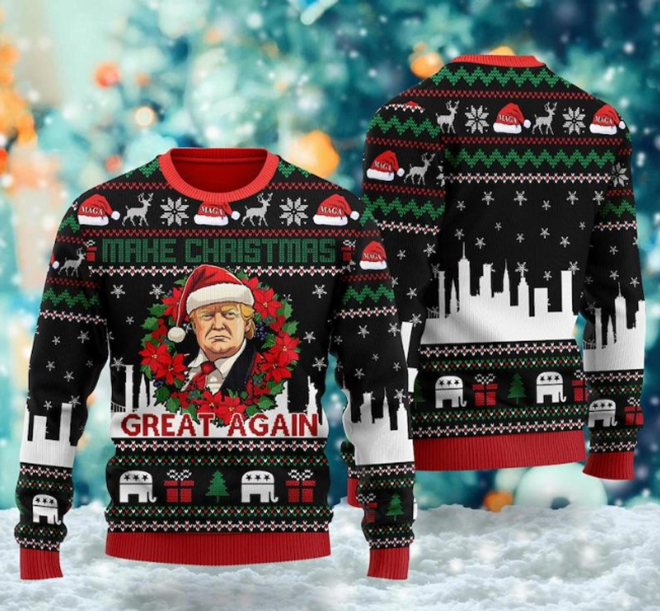 Trump 2024 Christmas Sweatshirt, Yuge President Trump Sweater