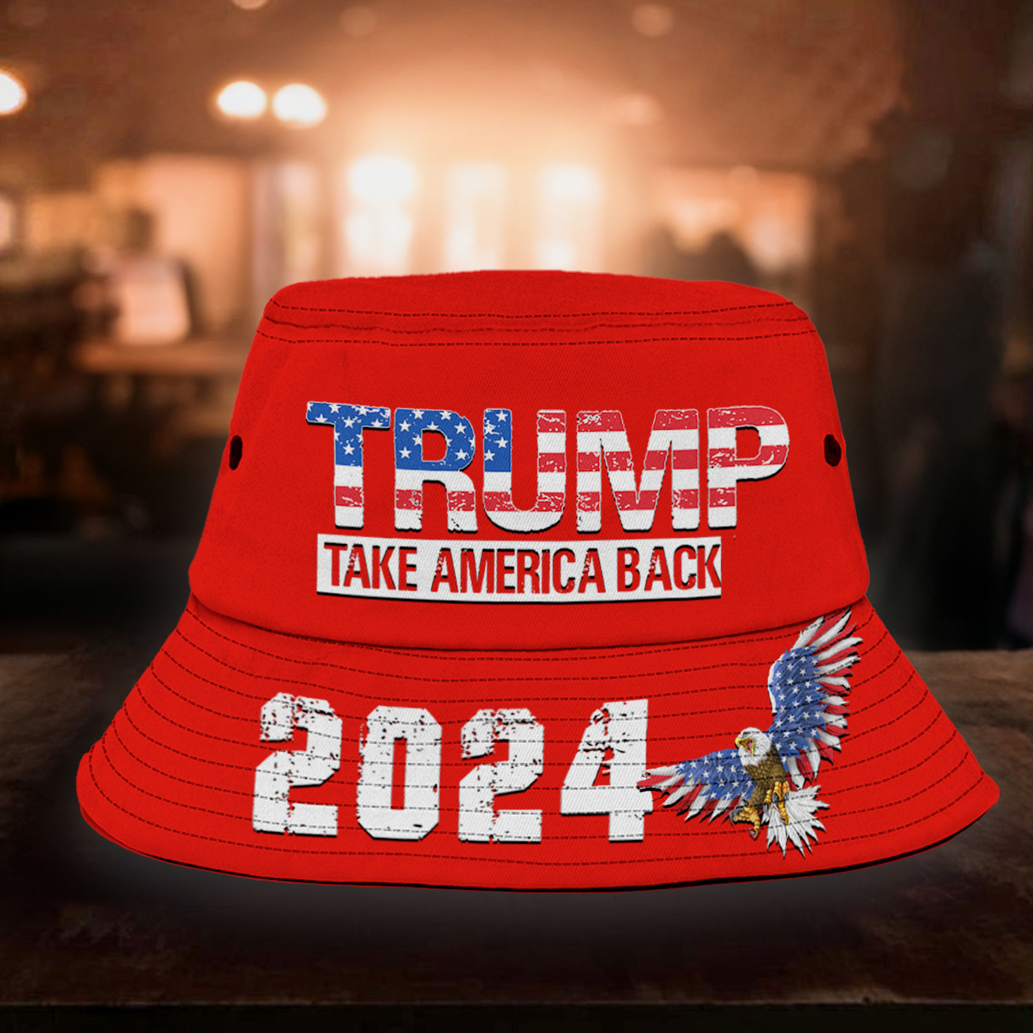 Trump 2024 Take America Back Reversible Bucket Hat Eagle Donald Trump 2024 Merch Slogan Trucker Hats Custom Hats Gifts For Men & Women