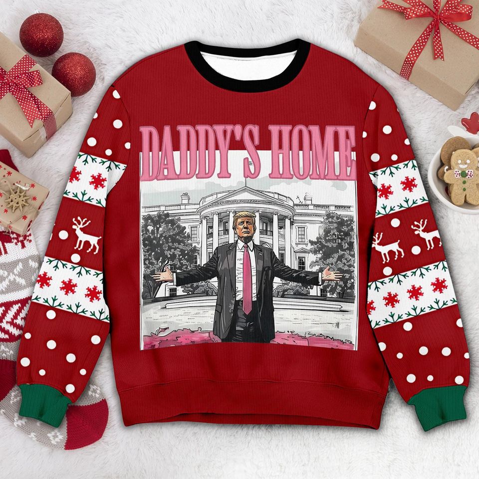Trump 45 47 Ugly Christmas Sweater, Trump President Xmas Sweatshirt, Christmas Gift - Image 2