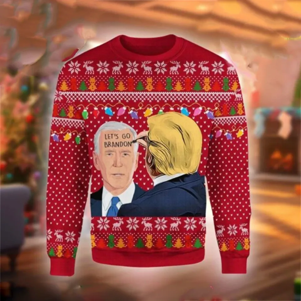 Trump Again Great 3D Printed Ugly Sweatshirt Men's Fashion Round Neck Pullover Sweatshirt Christmas
