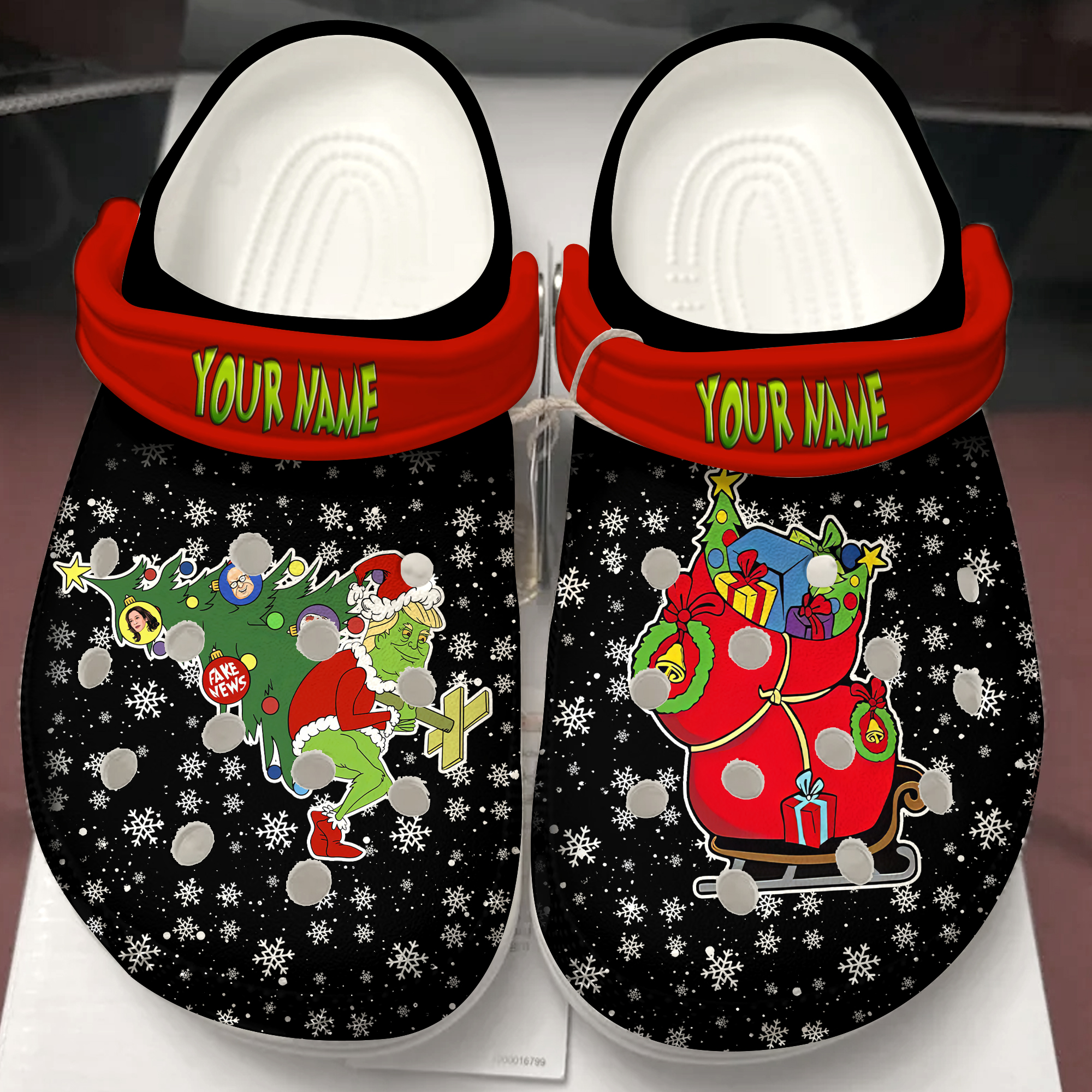 Trump And The Grinch Movie Christmas Crocs Crocband Clogs Shoes Comfortable For Men Women and Kids