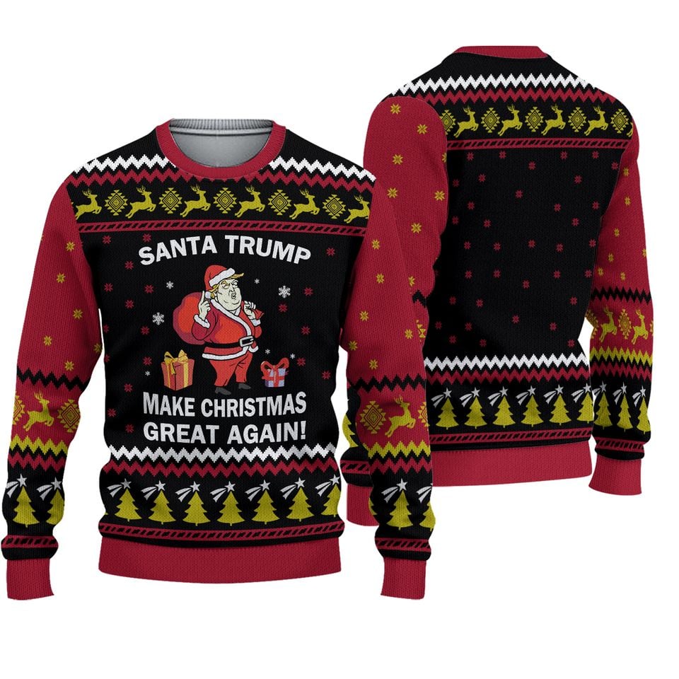 Trump Back Ugly Sweater Ugly Christmas Sweater
