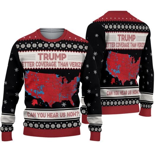 Trump Better Coverage Than Verizon Sweater, Donald Trump Ugly Sweater - Image 2