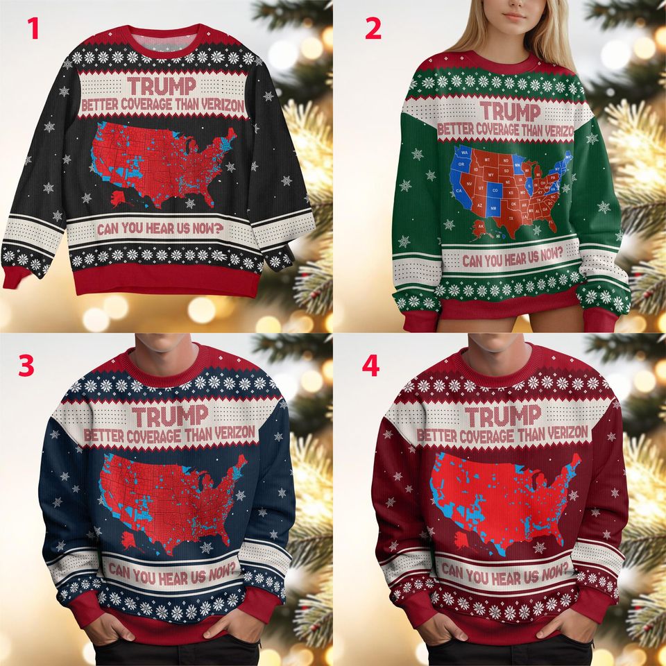 Trump Better Coverage Than Verizon Ugly Sweater, Republican