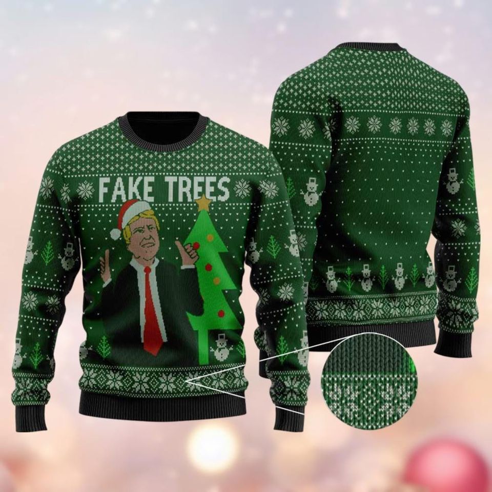 Trump Christmas Sweater For Women, Trump  Trees Christmas Ugly Sweater